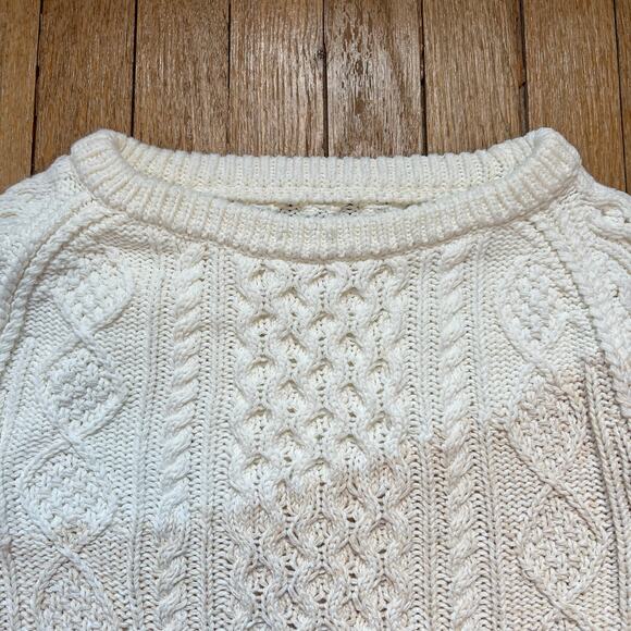 L.L. Bean Signature Fisherman Sweater Cable Knit Side Zippers Tri Color Size XXS - Picture 6 of 13